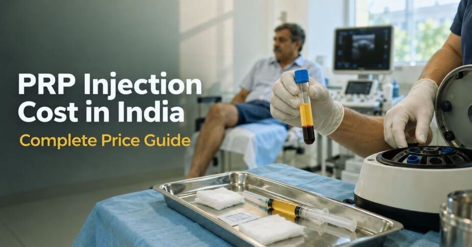 PRP injection cost in India, a pain specialist explaining knee X-ray and PRP treatment to a patient at a clinic in Delhi
